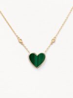 Collier Poiray L'attrape-cœur Petit Modèle Malachite Or Jaune
