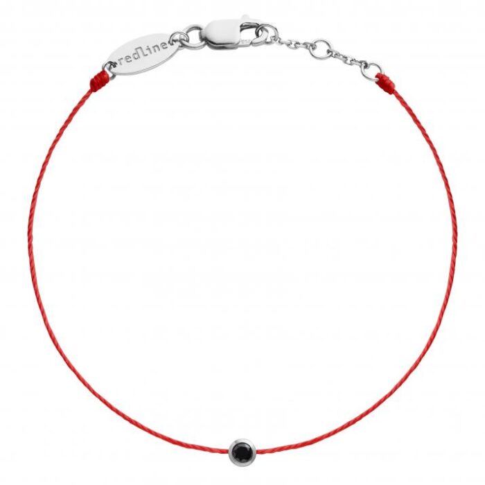 Bracelet Redline Kcolor Diamant Noir 0.10 Carat Serti Clos Or Blanc