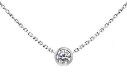 Collier Redline So Pure Diamant 0.20 Carat Serti Clos Or Blanc