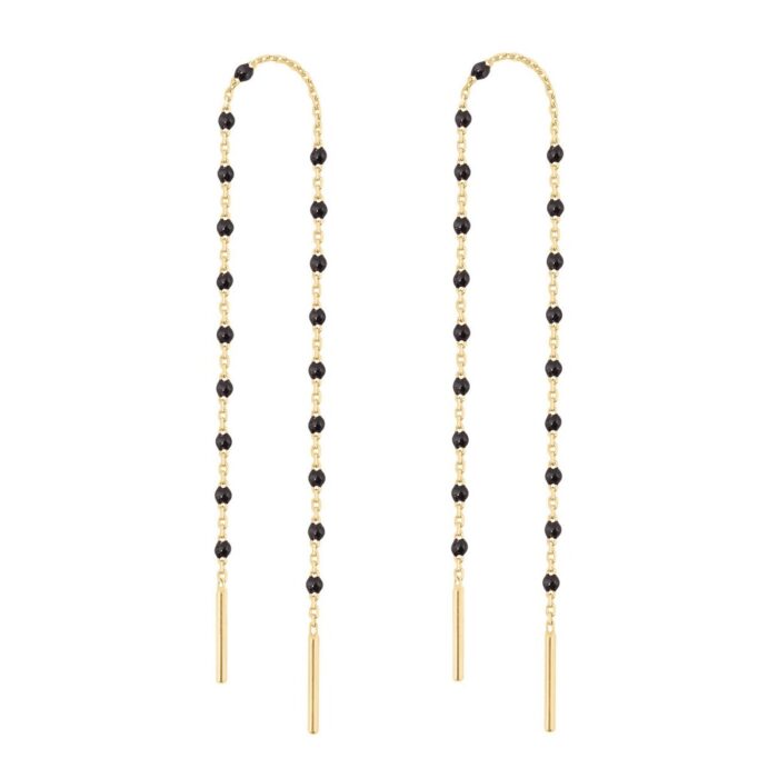 Boucles d'oreilles noire Mini Gigi, or jaune