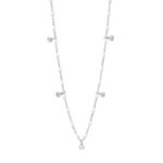 Collier blanc Gigi Suprême, or blanc, 5 diamants, 45 cm