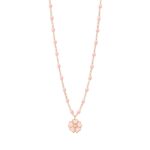 Collier rose bébé Fleur, diamant, or rose, 42 cm