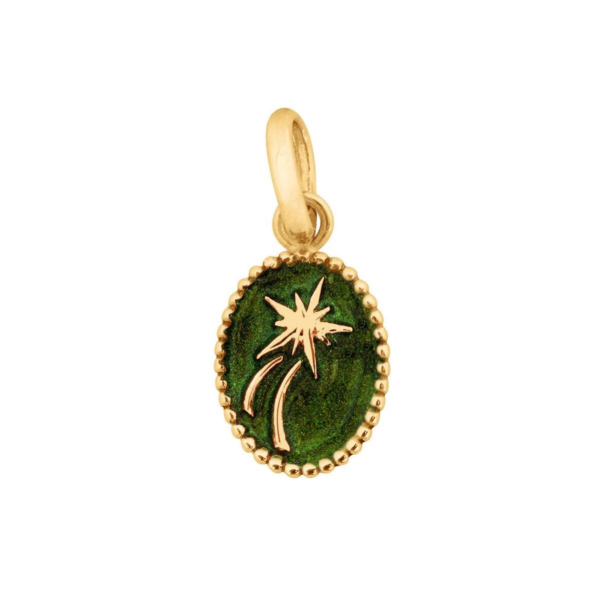 Etoile Espoir pendant coral resin, yellow gold