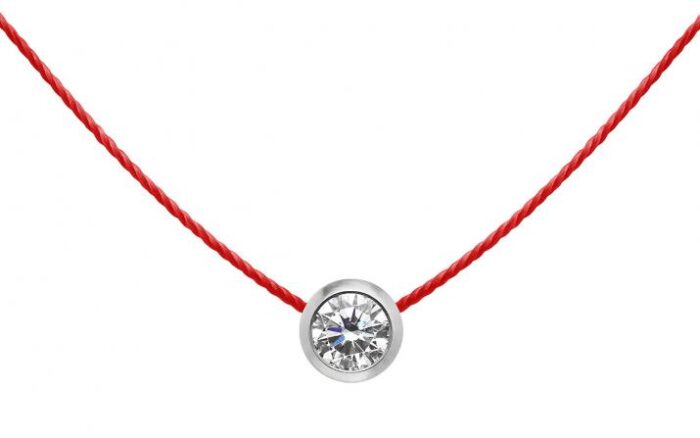 Collier Fil Redline So Pure Diamant 0.20 Carat Serti Clos Or Blanc