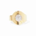Bague Dinh Van Menottes Grand Modèle Diamants Or Jaune