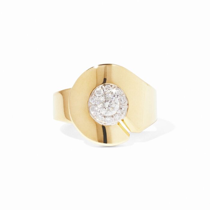 Bague Dinh Van Menottes Grand Modèle Diamants Or Jaune