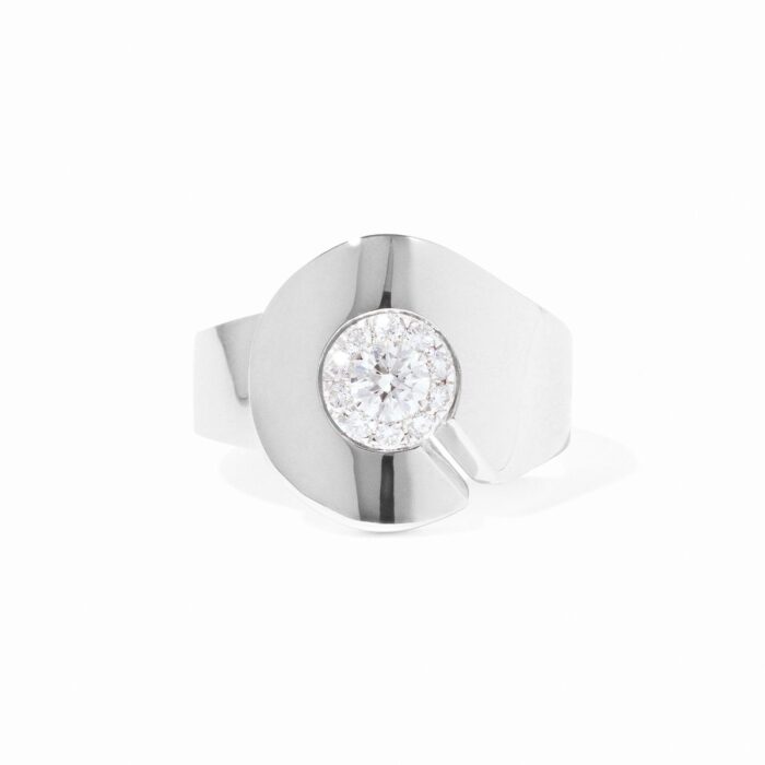 Bague Dinh Van Menottes Grand Modèle Diamants Or Blanc