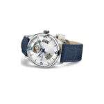 Montre Hamilton Jazzmaster Open Heart Cadran Argenté Bracelet Cuir Bleu