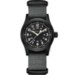 Montre Hamilton Khaki Field Mechanical Cadran Noir Bracelet Nato Gris