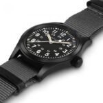 Montre Hamilton Khaki Field Mechanical Cadran Noir Bracelet Nato Gris