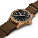 Montre Hamilton Khaki Field Mechanical Bronze Cadran Noir Bracelet Cuir 38MM