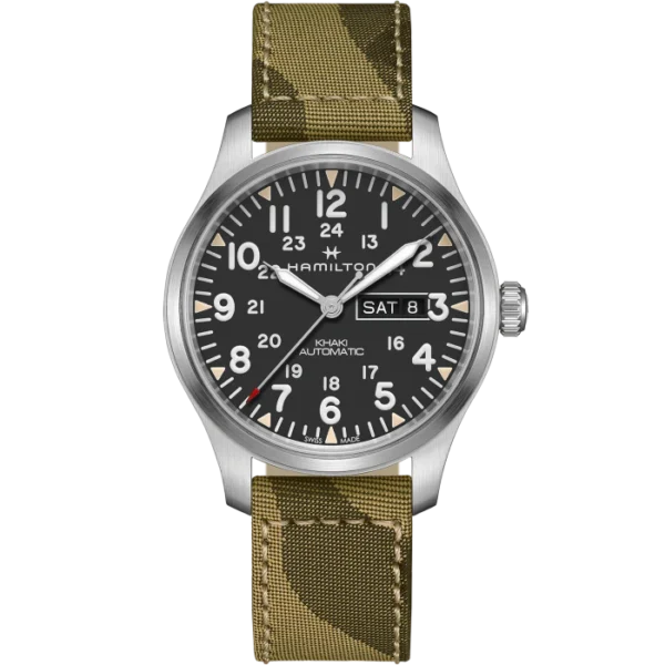 Hamilton khaki field day best sale date automatic men's watch