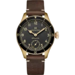 Montre Hamilton Khaki Aviation Pilot Pioneer Bronze Cadran Noir Bracelet Cuir