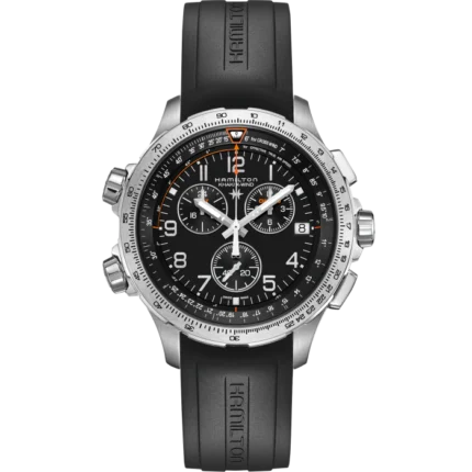 Hamilton Khaki Aviation X-WIND GMT 46 mm Chronoraphe Quartz  rubberbracelet watch