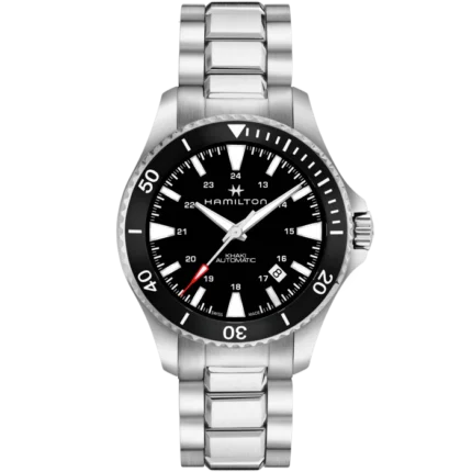 Hamilton Khaki Navy Scuba Auto Watch Black Dial Steel Bracelet