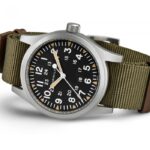 Montre Hamilton Khaki Field Mechanical Cadran Noir Bracelet Nato Vert