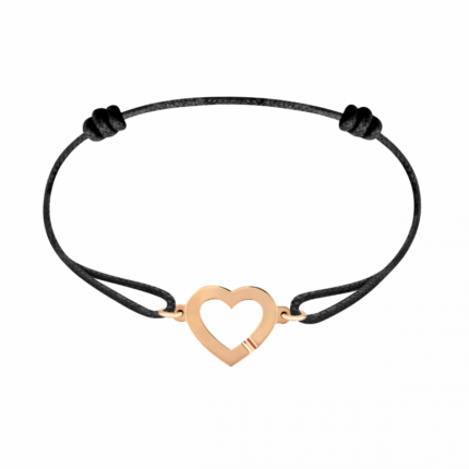 Bracelet sur cordon Cœur R12 or rose