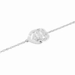 Bracelet Dinh Van Sur Chaîne Double Cœurs R10 Or Blanc Et Diamants