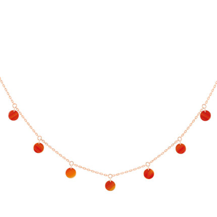 Collier La Brune & La Blonde Polka 11 Cornaline Or Rose