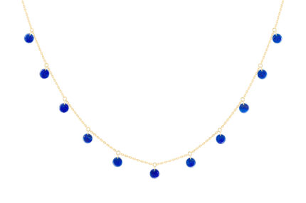 Collier La Brune & La Blonde Polka 11 Lapis-Lazuli Or Jaune