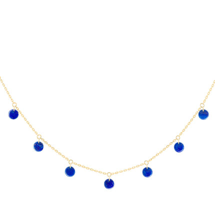 Collier La Brune & La Blonde Polka 11 Lapis-Lazuli Or Jaune