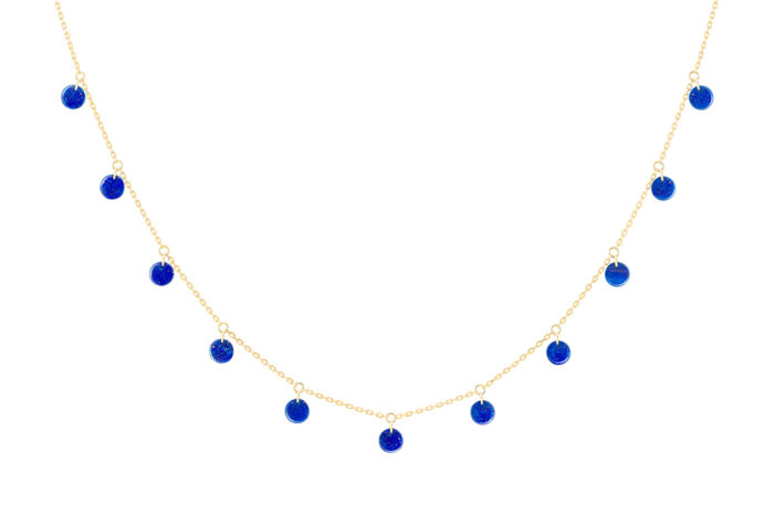 Collier La Brune & La Blonde Polka 11 Lapis-Lazuli Or Jaune