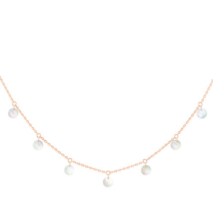 Collier La Brune & La Blonde Polka 11 Nacre Blanche Or Rose