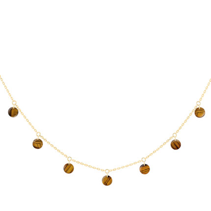 Collier La Brune & La Blonde 11 Œil de Tigre Or Jaune