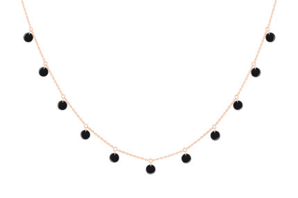 Collier La Brune & La Blonde Polka 11 Onyx Or Rose