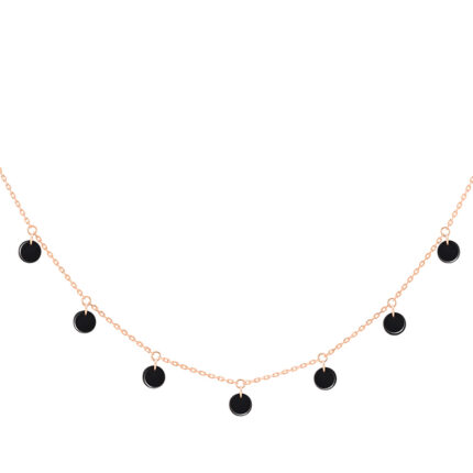 Collier La Brune & La Blonde Polka 11 Onyx Or Rose