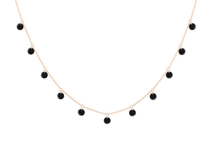 Collier La Brune & La Blonde Polka 11 Onyx Or Rose