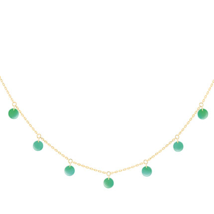 Collier La Brune & La Blonde Polka 11 Onyx Vert Or Jaune