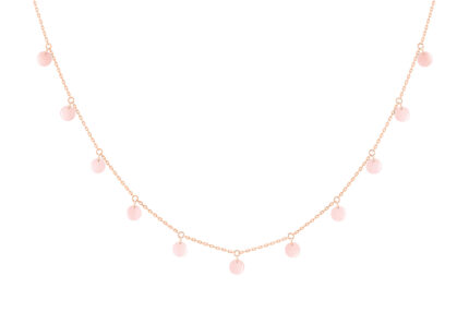 Collier La Brune & La Blonde Polka 11 Opale Rose Or Rose