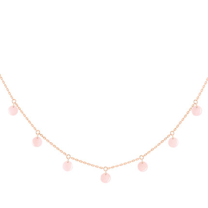 Collier La Brune & La Blonde Polka 11 Opale Rose Or Rose