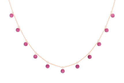 Collier La Brune & La Blonde Polka 11 Rhodolite Or Rose