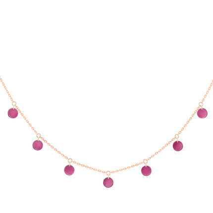 Collier La Brune & La Blonde Polka 11 Rhodolite Or Rose