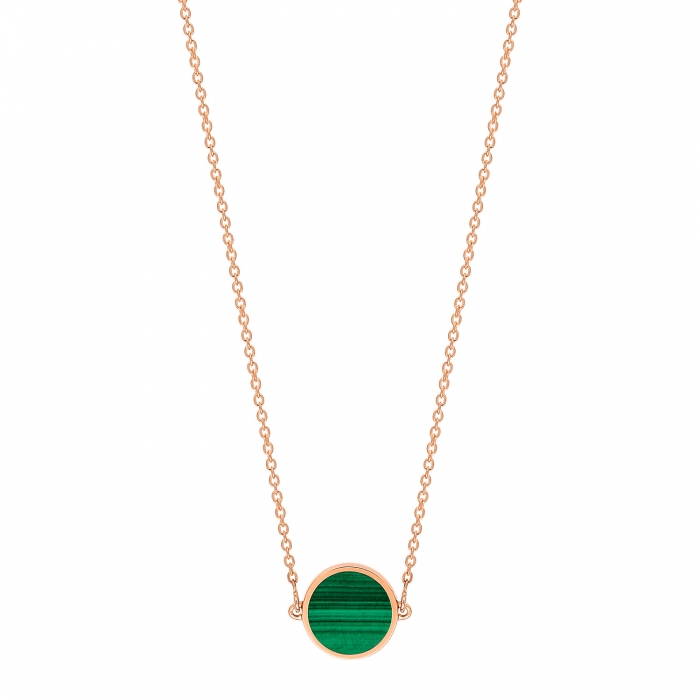 Collier Ginette NY MINI EVER MALACHITE DISC NECKLACE