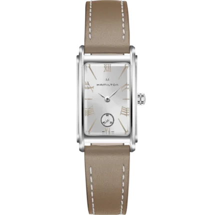 Montre Hamilton American Classic Ardmore Quartz Cadran Blanc Bracelet Cuir Brun