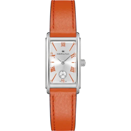 Montre Hamilton American Classic Ardmore Quartz Cadran Blanc Bracelet Cuir Orange