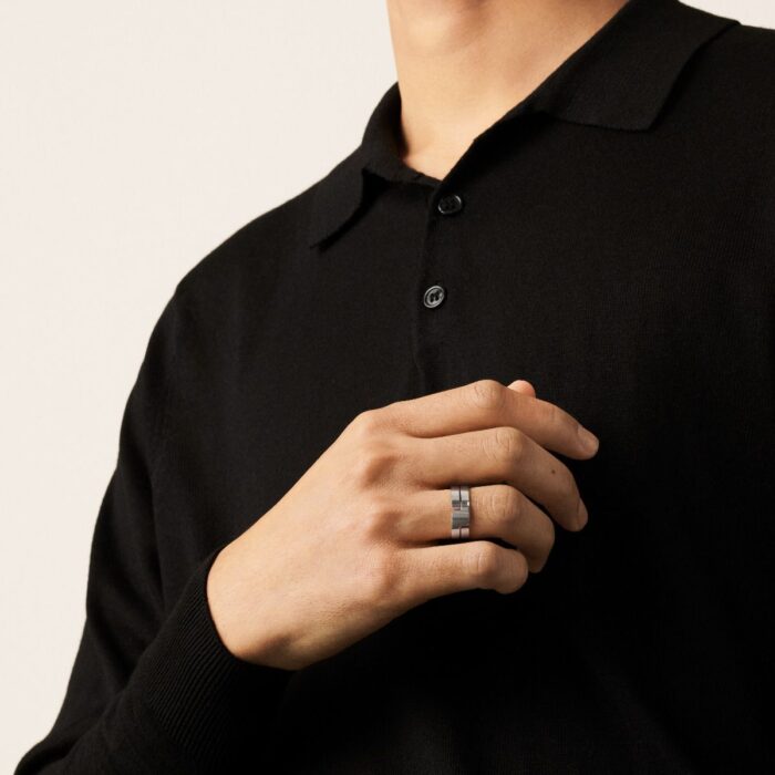 Bague Dinh Van Seventies Moyen Modèle Or Blanc