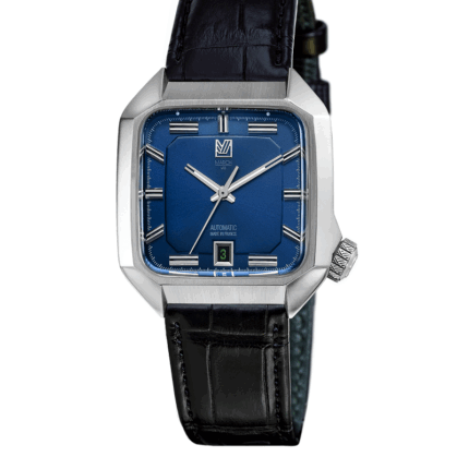 Montre MARCH LA.B AM2 Automatique 39 mm Navy Bracelet en alligator noir