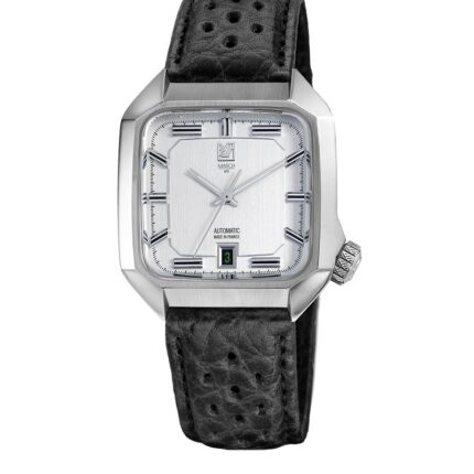 Montre MARCH LA.B AM2 Automatique 39 mm Steel Bracelet en buffle noir perforé