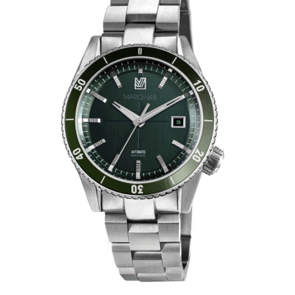 Montre MARCH LA.B Bonzer Automatique Cadran Double Green Bracelet Acier