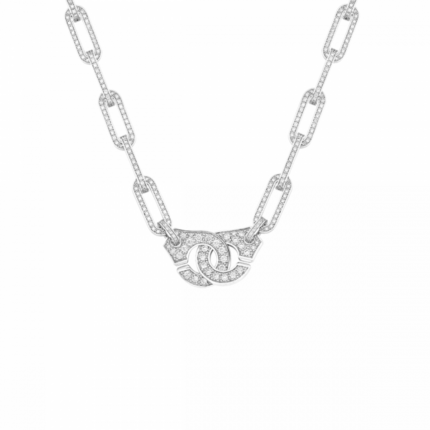 Collier Dinh Van Menottes R15 Or Blanc & Diamants