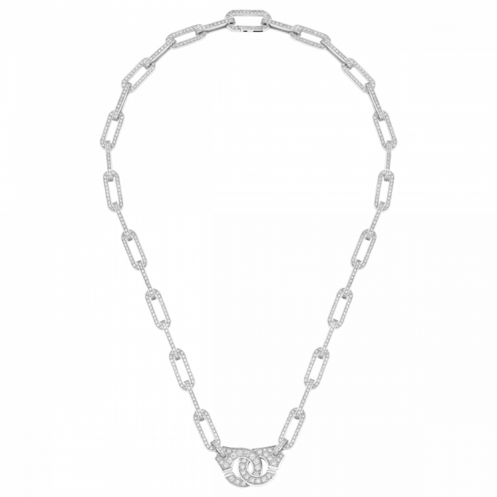 Collier Dinh Van Menottes R15 Or Blanc & Diamants