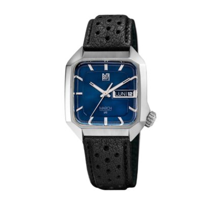 Montre MARCH LA.B AM2 Slim Navy Elec Cadran Bleu Bracelet Cuir 36MM
