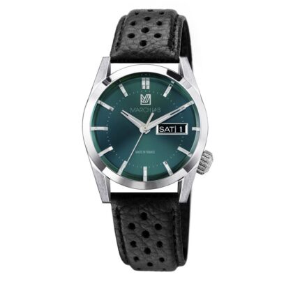 Montre MARCH LA.B AM89 Forest Elec Cadran Vert Bracelet Cuir 38MM