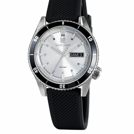 Montre MARCH LA.B Bonzer Électrique Cadran White Bracelet Silicone Noir