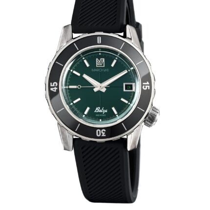 Montre MARCH LA.B Belza Automatique Cadran Forest Bracelet Silicone Noir