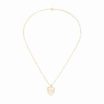 Pendentif Dinh Van Double Coeurs sur Chaîne Très Grand Modèle Diamants Or Jaune